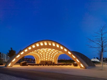 University of Stuttgart creates biomimetic pavilions for the Bundesgartenschau horticultural show in Germany