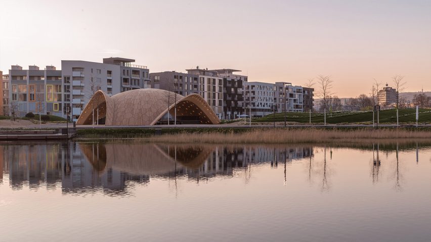 University of Stuttgart creates biomimetic pavilions for the Bundesgartenschau horticultural show in Germany
