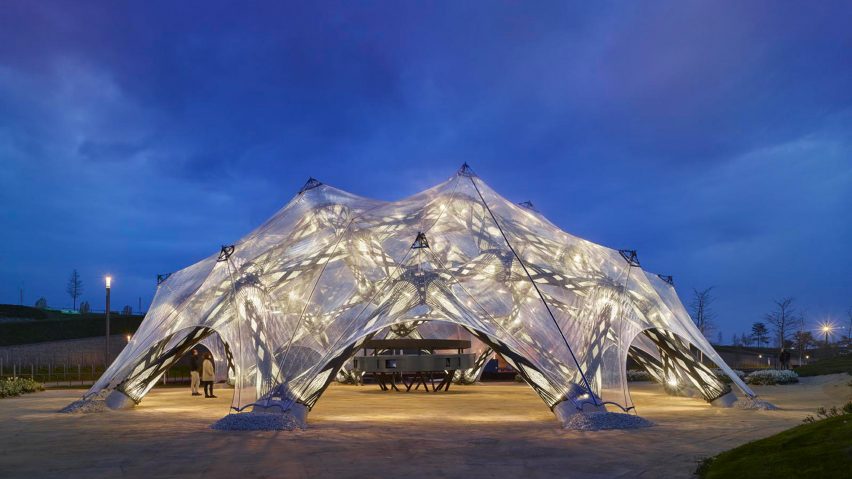 University of Stuttgart creates biomimetic pavilions for the Bundesgartenschau horticultural show in Germany