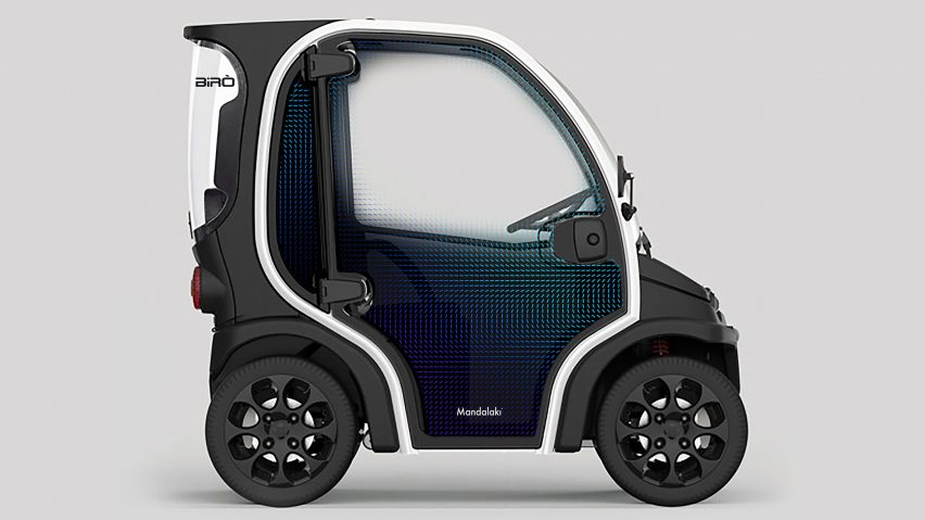 Mandalaki’s Birò O2 concept car is made from 80 per cent recycled plastics