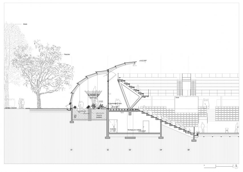 Simonne Mathieu at Roland Garos, the home of the French Open, by Marc Mimram Architecture & Associés