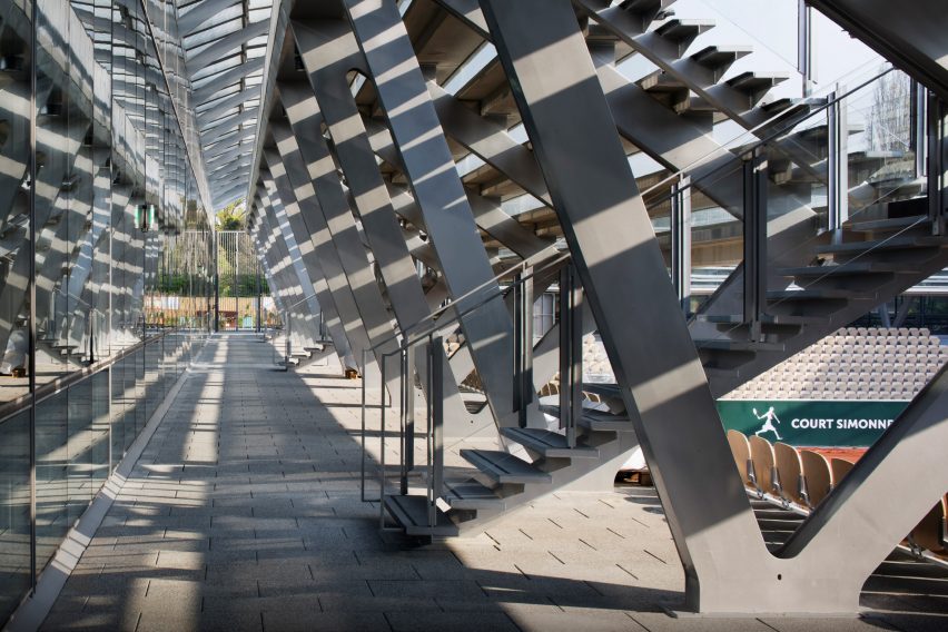 Court Simonne Mathieu at Roland Garos, the home of the French Open, by Marc Mimram Architecture & Associés