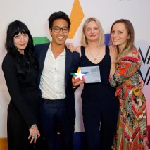 Dezeen Awards team "made their mark" with the first ever winners' ceremony, taking home the title of Best New Awards Event at the Awards Awards 2019