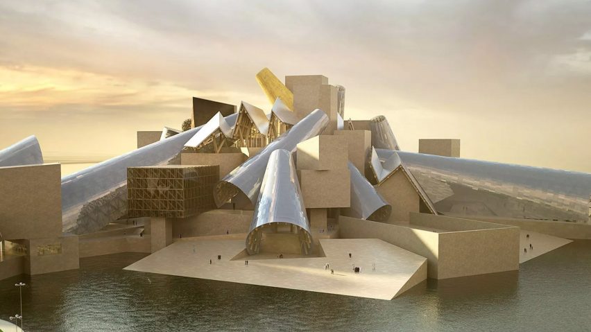 Render of Guggenheim Abu Dhabi by Frank Gehry
