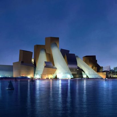 Render of Guggenheim Abu Dhabi by Frank Gehry