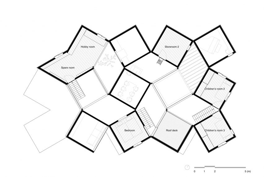 First floor plan of House in Hokusetsu by Tato Architects