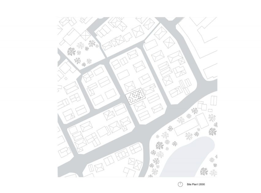 Site plan of House in Hokusetsu by Tato Architects
