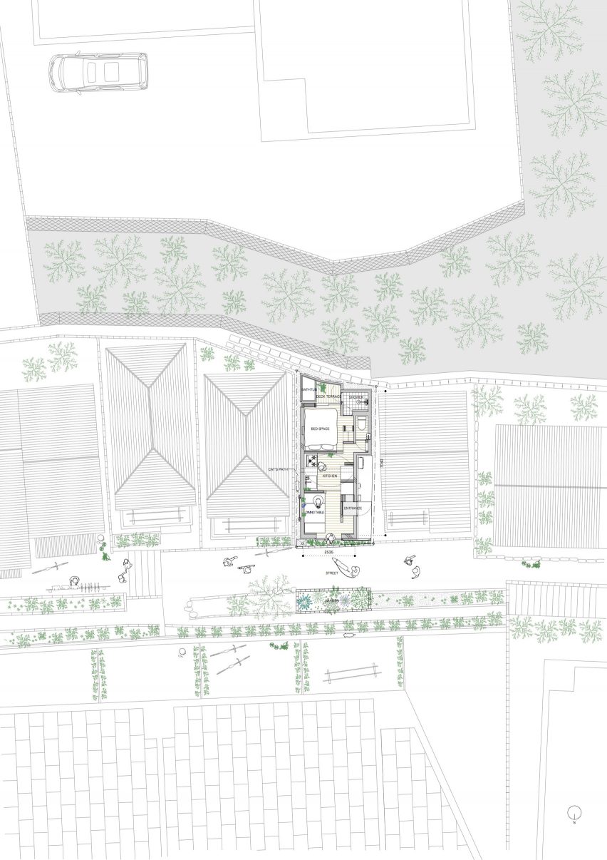 Plan of Love2 House by Takeshi Hosaka in Tokyo Japan