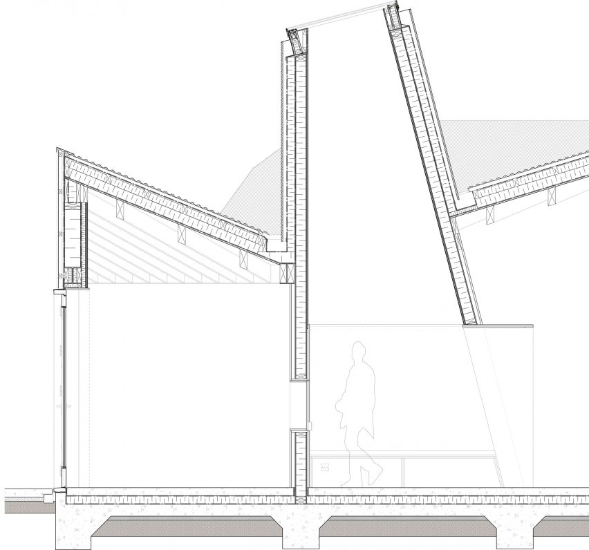 Technical detail section of Maggie's Centre Cardiff by Dow Jones Architects