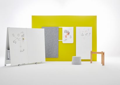 Moving Walls' latest office table doubles up as a wall writing panel