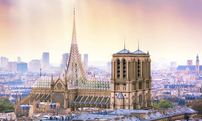 Notre-Dame roof and spire proposal by Vincent Callebaut