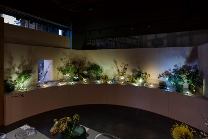 Nude glassware collections by Space Copenhagen, Sebastian Herkner and Defne Kinstallation launched in installation by Sarah Izod