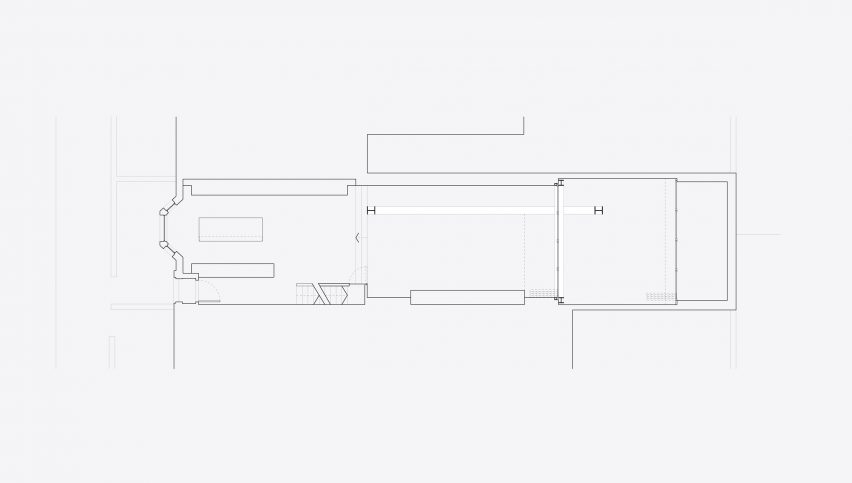 Renovated ground floor plan of Repoussoir by Con Form Architects