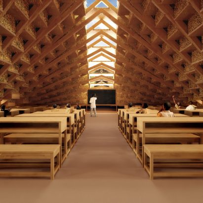 Visuals of Straw Bale School by Nudes