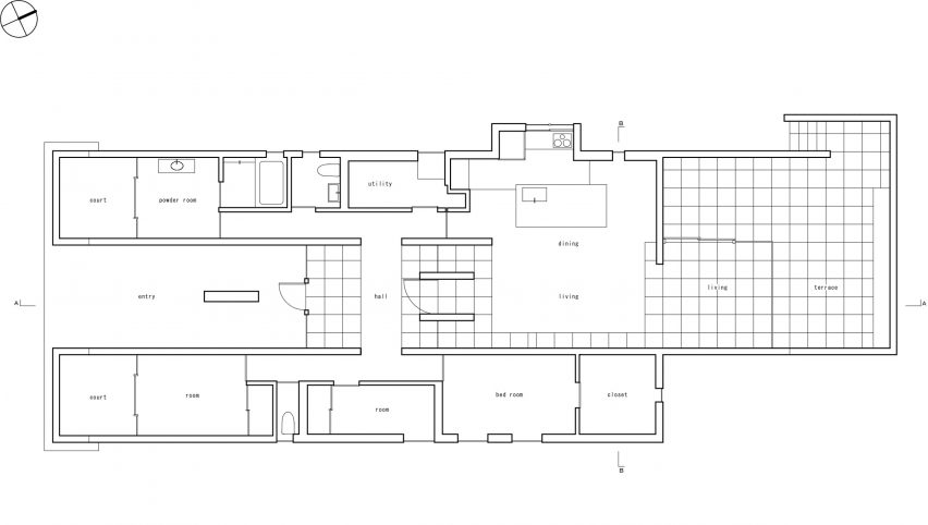 Floor plan of Tranquil House by FORM Kouichi Kimura Architects
