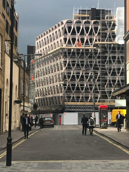 London's brutalist Welbeck Street car park with its distinctive precast concrete facade is being demolished ahead of the site becoming a hotel.