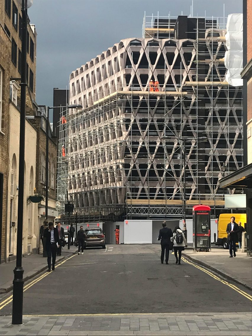 London's brutalist Welbeck Street car park with its distinctive precast concrete facade is being demolished ahead of the site becoming a hotel.