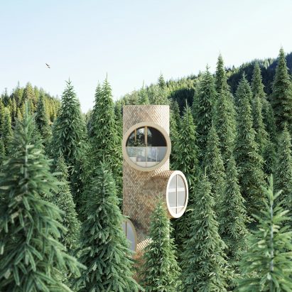 Bert by Precht is a concept for a modular treehouse designed for startup Baumbau