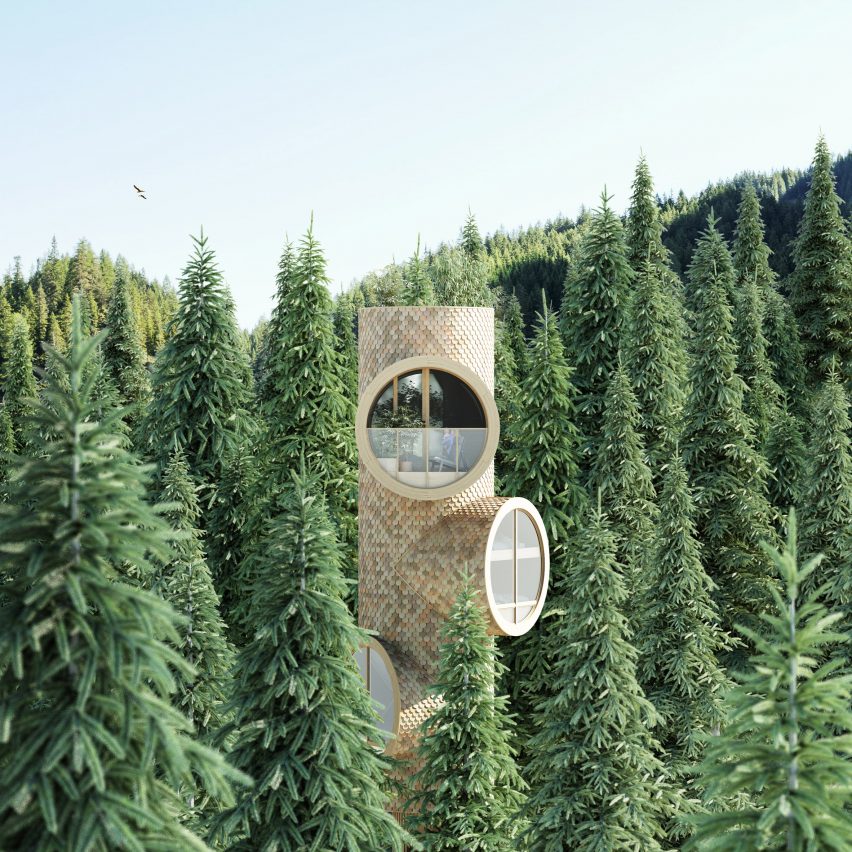 Bert by Precht is a concept for a modular treehouse designed for startup Baumbau