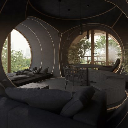 Bert by Precht is a concept for a modular treehouse designed for startup Baumbau