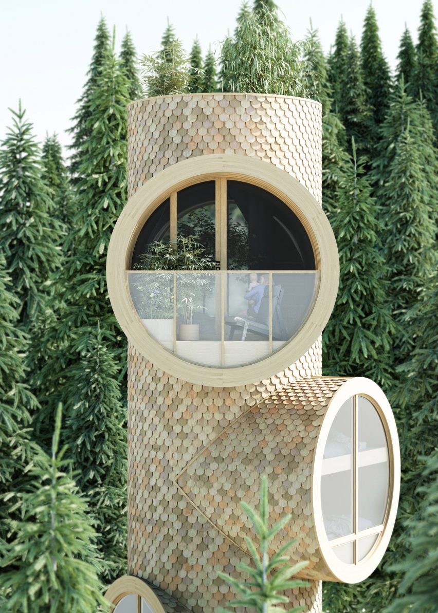Bert by Precht is a concept for a modular treehouse designed for startup Baumbau