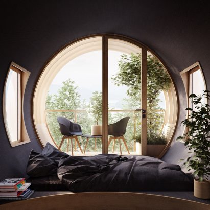Bert by Precht is a concept for a modular treehouse designed for startup Baumbau