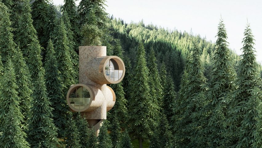 Bert by Precht is a concept for a modular treehouse designed for startup Baumbau