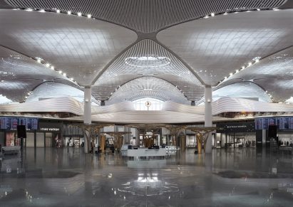 Flow Wall in Istanbul Airport designed by Softroom using parametrics