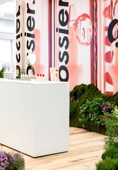 Glossier pop-up shop in Seattle, Washington, by Glossier Experiential Team and Studio Lily Kwong