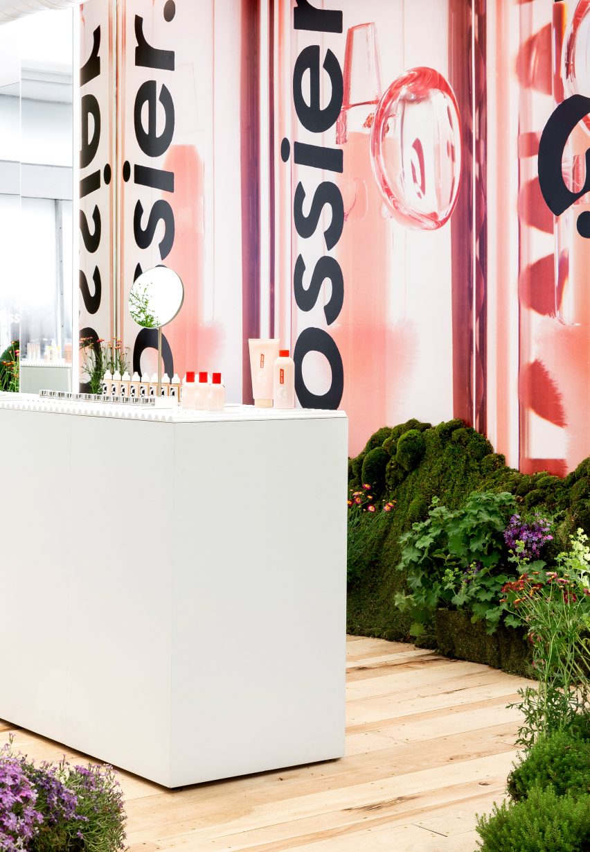 Glossier pop-up shop in Seattle, Washington, by Glossier Experiential Team and Studio Lily Kwong