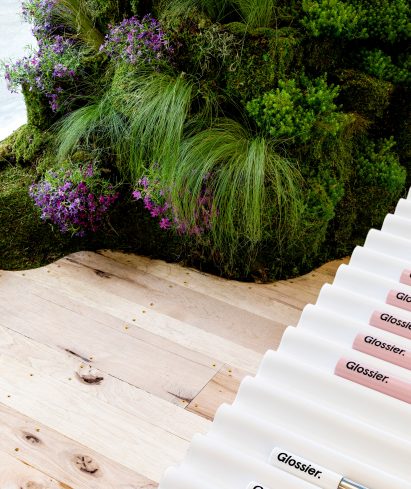 Glossier pop-up shop in Seattle, Washington, by Glossier Experiential Team and Studio Lily Kwong