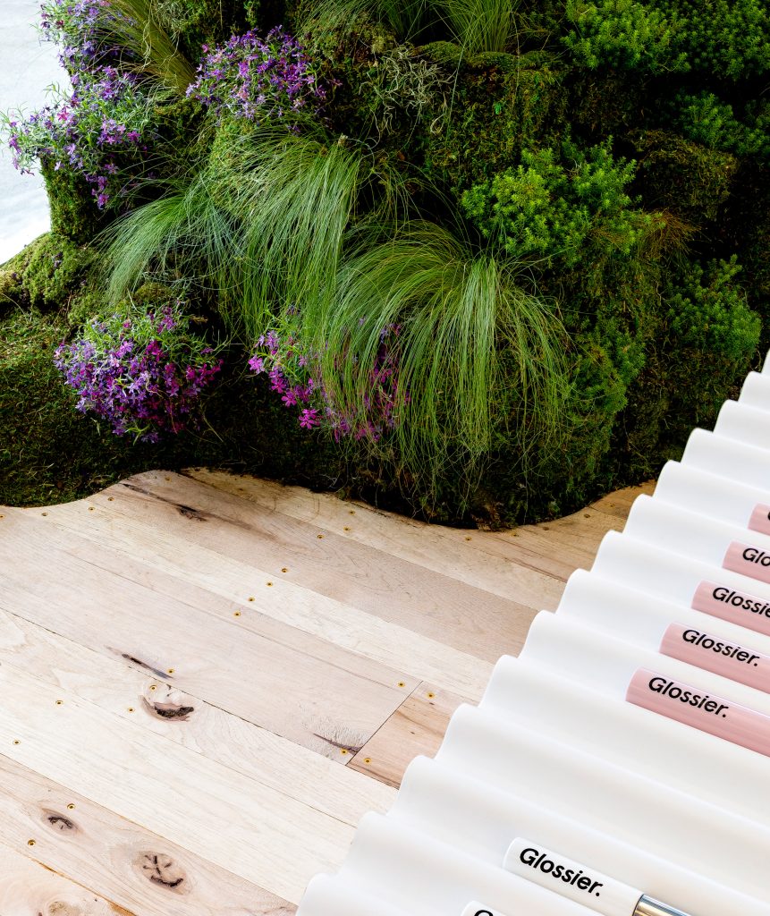 Glossier pop-up shop in Seattle, Washington, by Glossier Experiential Team and Studio Lily Kwong