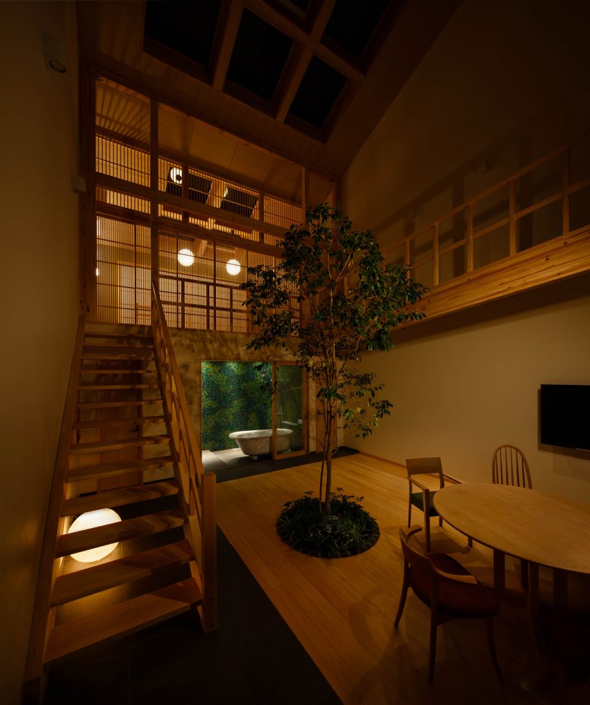 07Beach arrange Kyoto home around glass-fronted bathroom