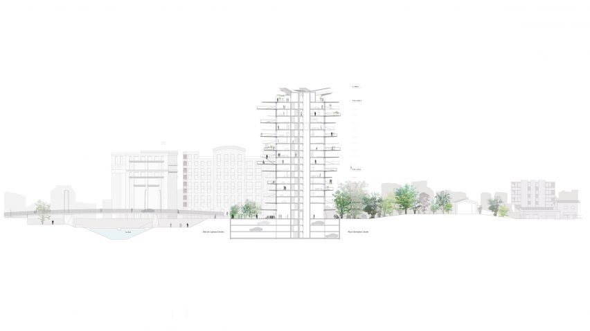 L'Arbre Blanc by Sou Fujimoto, Nicolas Laisné, Dimitri Roussel and OXO Architectes.