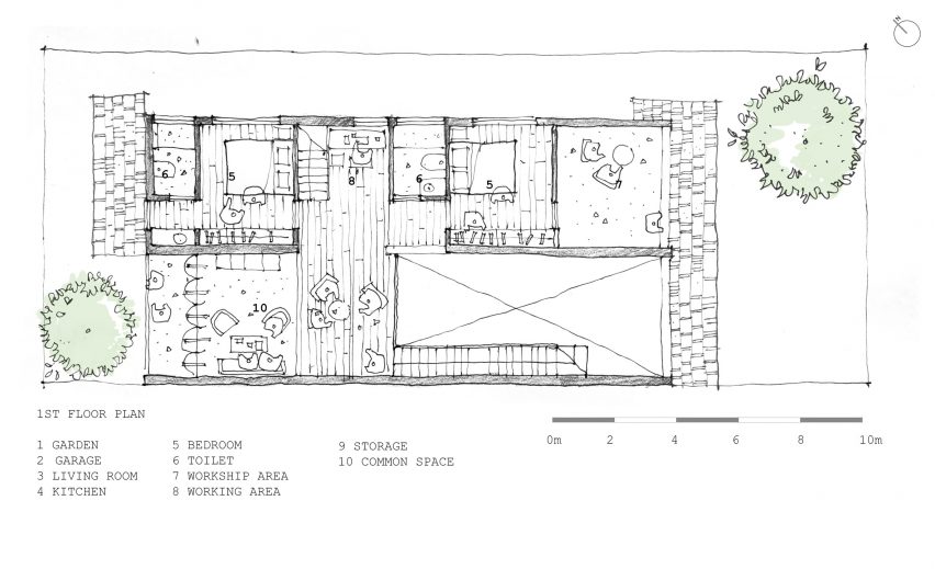 Tile Roof House by K58atelier