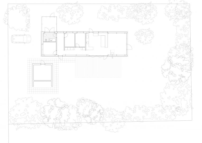 Vibo Tværveh cabin in Nykøbing Sjælland, Denmark, by Valbæk Brørup Architects
