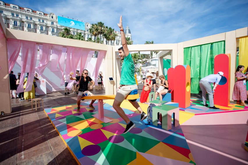 Colourful playground installation for Pinterest at Cannes Lions by Yinka Ilori