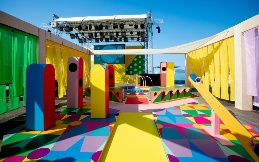 Colourful playground installation for Pinterest at Cannes Lions by Yinka Ilori