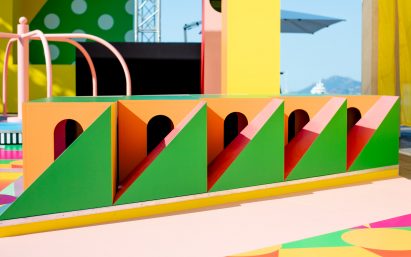 Colourful playground installation for Pinterest at Cannes Lions by Yinka Ilori