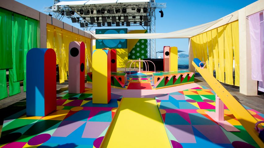 Colourful playground installation for Pinterest at Cannes Lions by Yinka Ilori