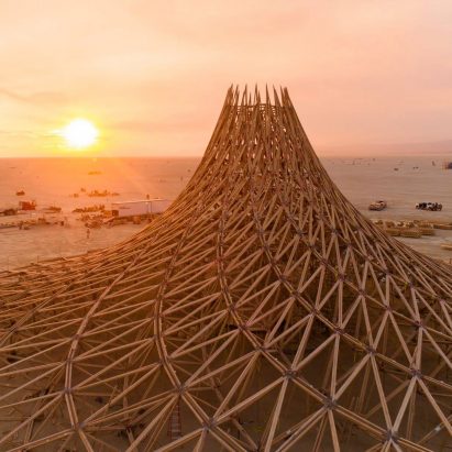 Galaxia temple at Burning Man festival by Mamou-Mani Architects