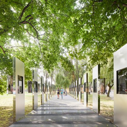 Daniel Libeskind has designed a display in Poland for Through the Lens of Faith, photographer Caryl Englander's portraits of Auschwitz-Birkenau survivors.