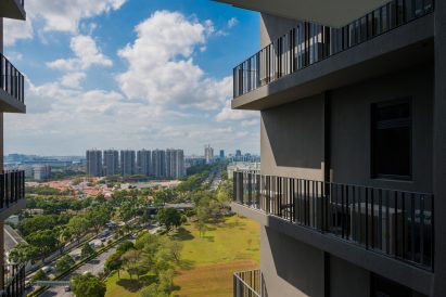 Construction company Bouygues Bâtiment International has built Clement Canopy, a pair of 140-metre-high made from prefabricated concrete modules.