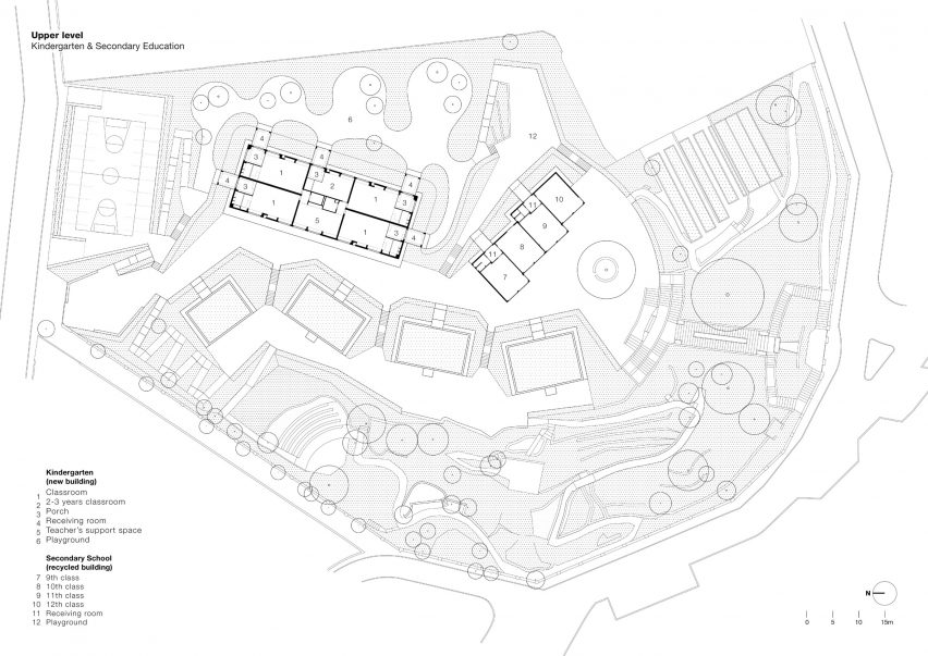 First floor plan of El Til-ler Kindergarten School by Eduard Balcells, Ignasi Rius and Daniel Tigges