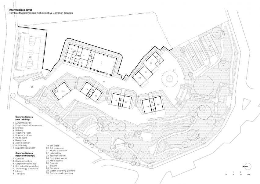 Ground floor plan of El Til-ler Kindergarten School by Eduard Balcells, Ignasi Rius and Daniel Tigges
