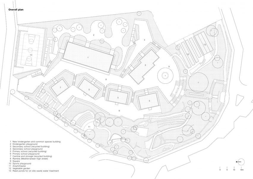 Roof plan of El Til-ler Kindergarten School by Eduard Balcells, Ignasi Rius and Daniel Tigges