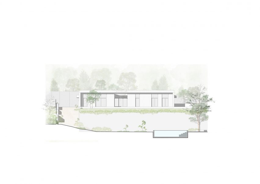 Front pool section of Goat House by Talin Architectural Design