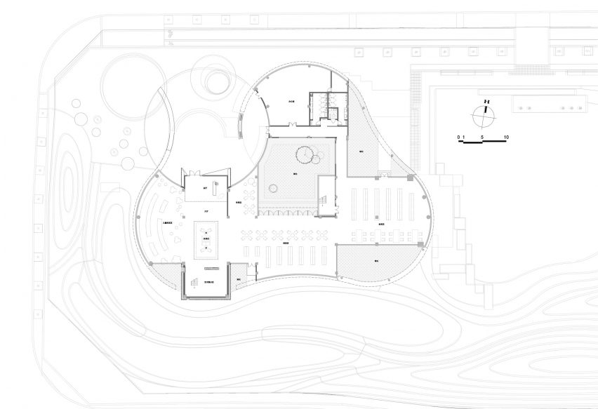 Ground floor plan of Hefei RIver Central Smart Garden Library by Geedesign