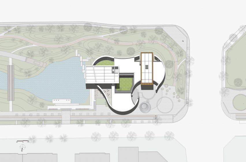 Site plan of Hefei RIver Central Smart Garden Library by Geedesign