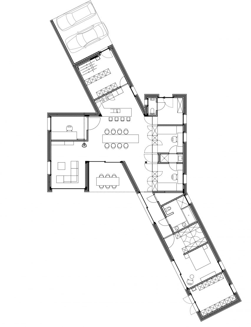 Ground floor plan of House TL by WE-S WES Architecten